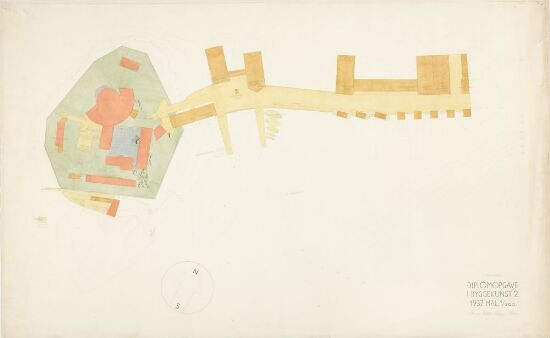 Utkast til utstillingsanlegg tilknyttet Munkholmen, oversiktsplan