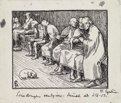 Ill. til "Olav den Helliges Saga" i Snorre Sturlason, Kongesagaer, Kristiania 189