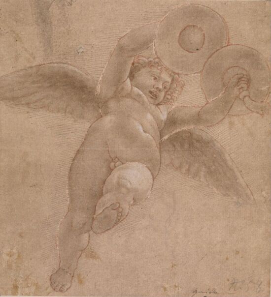 Flyvende putto med cymbaler