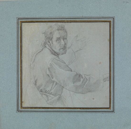 Studie av mann med utstrakte armer