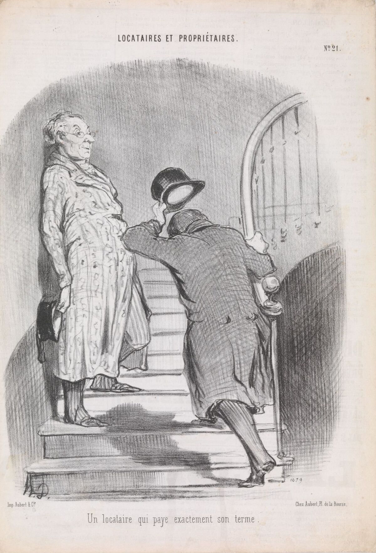 Honoré Daumier, Aubert & Cie, En leieboer som betaler husleien i tide