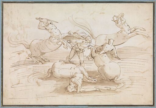 Theseus fighting the Centaurs