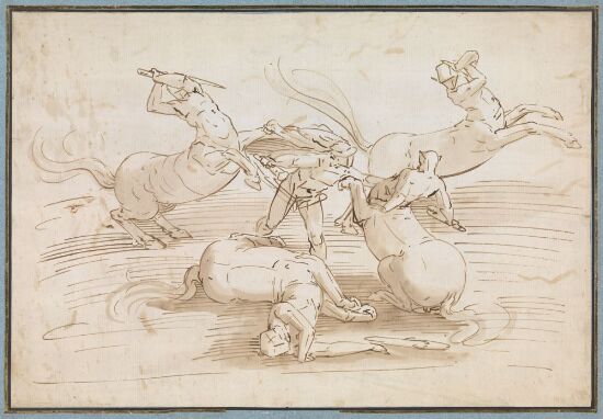 Theseus fighting the Centaurs