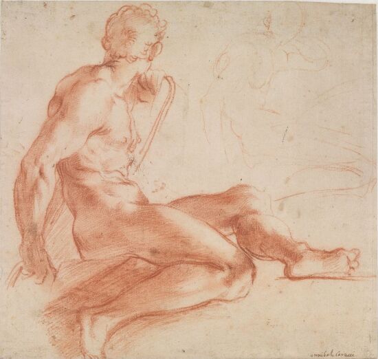 Seated male nude
