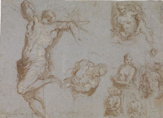 Korsfestet figur; figurstudier