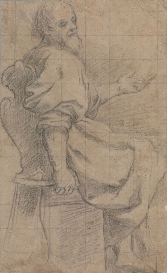 Sittende gammel mann