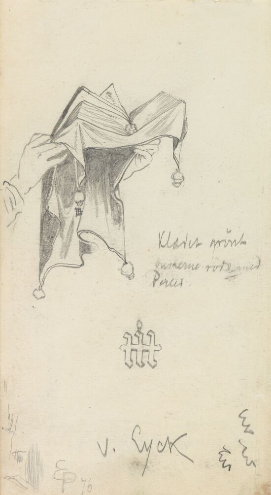 Studie av klede. Etter Jan van Eyck