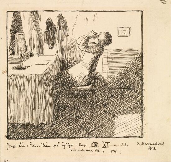 Illustrasjon til Jonas Lie "Familien på Gilje", København 1903 [-1904]