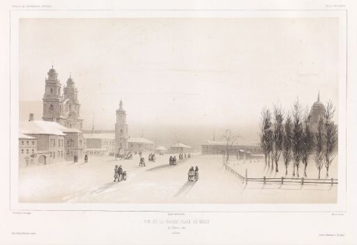 Torget i Minsk, 16. februar 1840. Litauen.