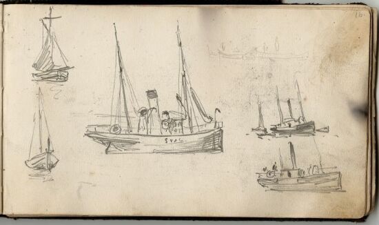 The Steamer "Svolvær" and Sailing Boats