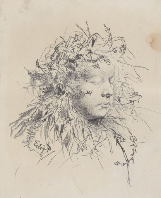 Jente med blomster i håret