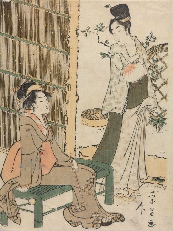 To vakre kvinner nyter en sval sommerkveld