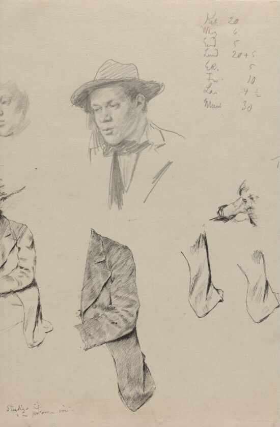 Studier av mann med frakk