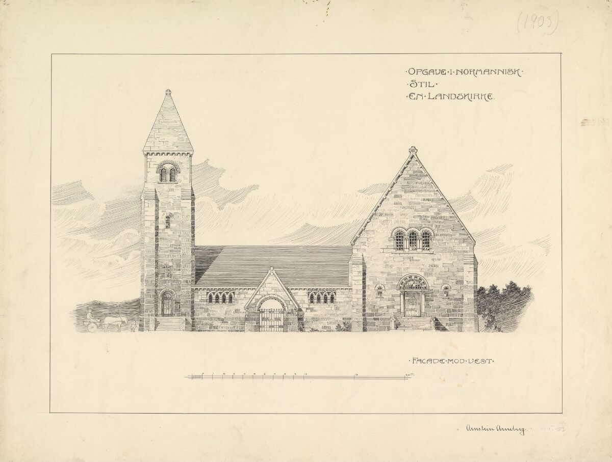 Arnstein Arneberg, Kirke i normannisk stilt Nasjonalmuseet Samlingen