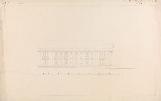 Domus Bibliotheca, oppriss av fasade mot Slottsveien