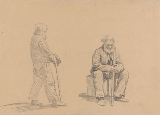 En gående og en sittende mann