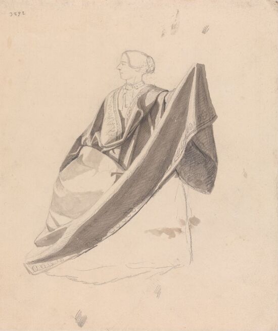 Woman Wearing a Cape