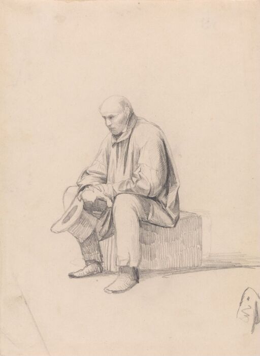 Seated Man Holding a Hat