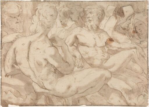 Group of male nudes and other figures