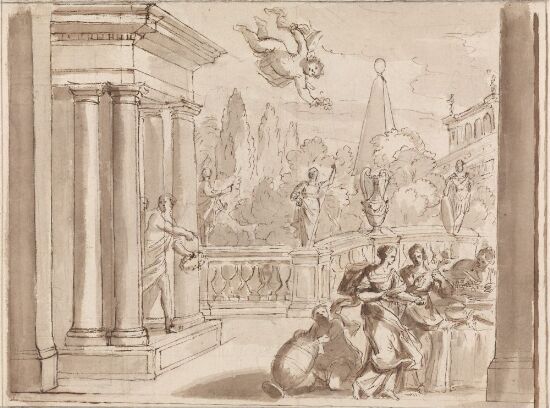 Måltid på terrasse i en villa