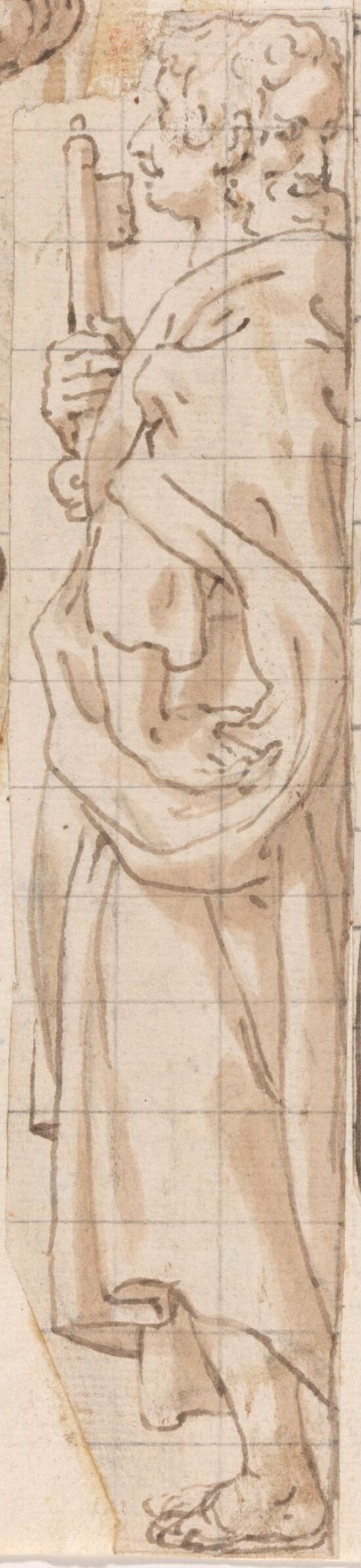 Stående mannsfigur med nøkkel