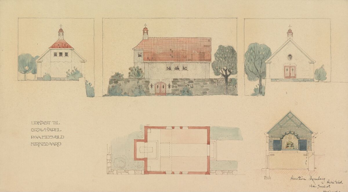 Arnstein Arneberg, Gravkapell på Eidsvold kirkegård Nasjonalmuseet