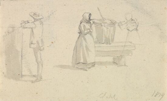 Studie av en mann og to kvinner