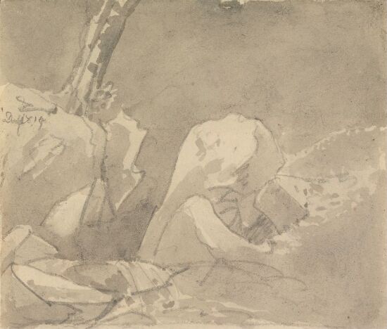 Trestamme og steinblokker