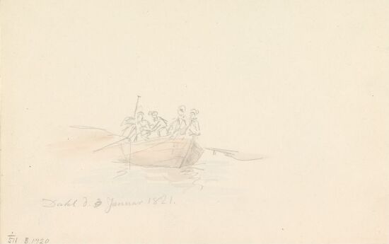 Båt med fem figurer, Napoli