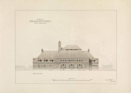 Jernbanestasjon for en middelstor by