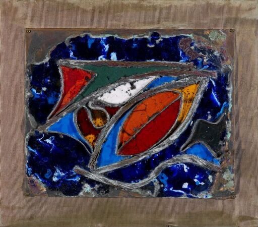 Abstract work in enamel and copper