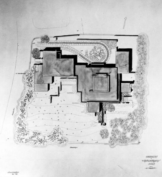 Konkurranseutkast til Ambassadebygning i Stockholm, situasjonsplan