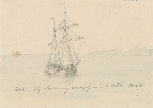 Seilskute i havgapet, ved Larvik