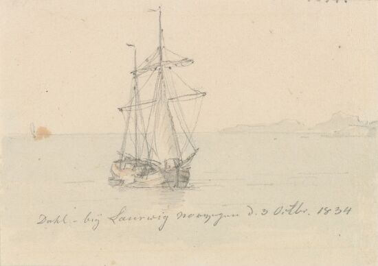 Seilskute i havgapet, ved Larvik