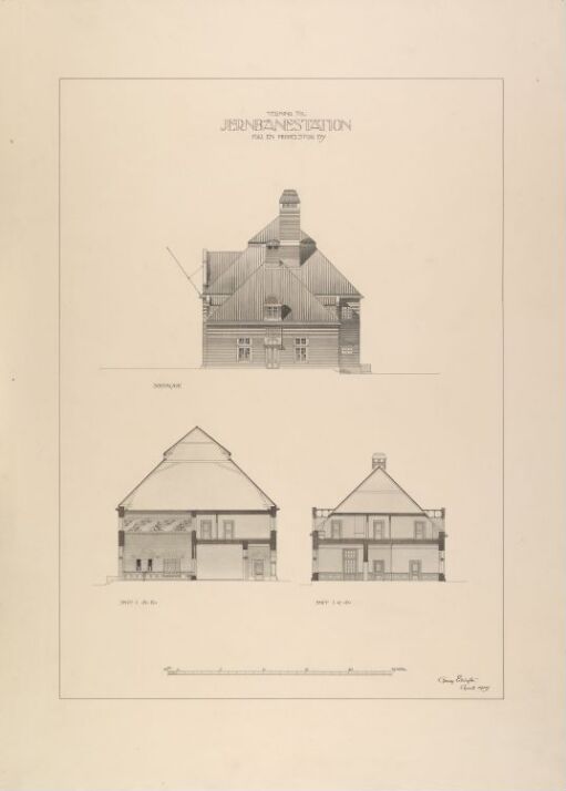 Jernbanestasjon for en middelstor by