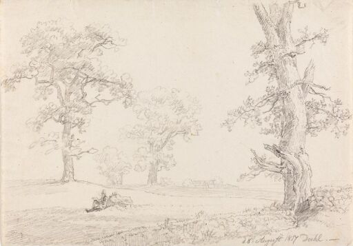 Landskap med sittende figur