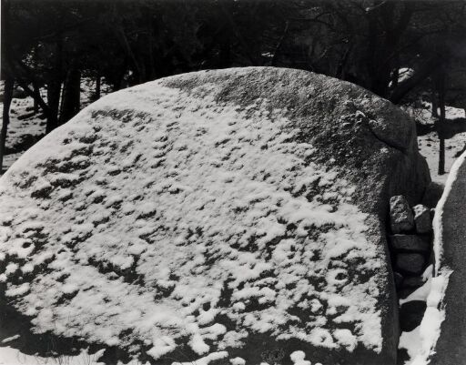 Stein med snø, Derbyshire, 1976