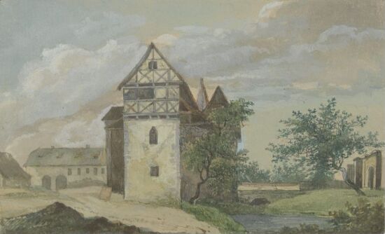 Bygninger ved en festningsgrav