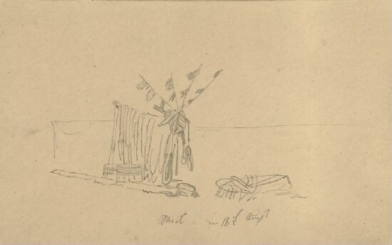 Fischfanggeräte am Ufer