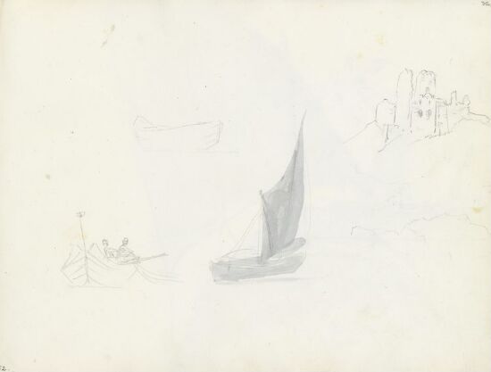 Studier av båter; ruiner; Capri