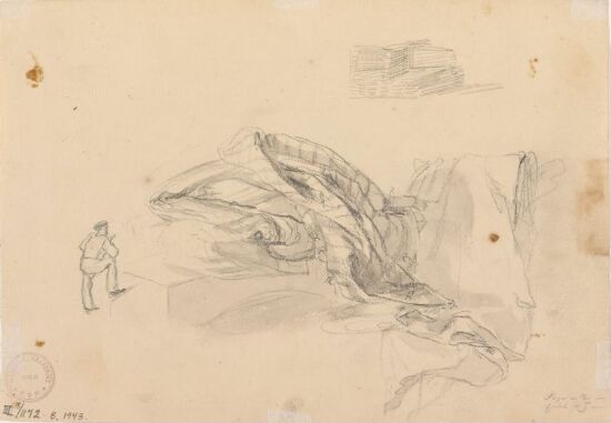 Seildukstudie; mannsfigur