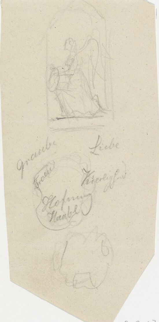 Knelende engel med skjold