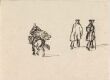 Eselrytter og to mannsfigurer