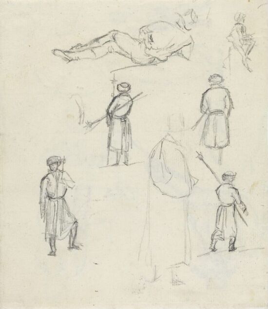 Studie av nattevakt og andre figurer