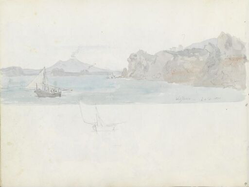Utenfor kysten av Ischia; seilbåt