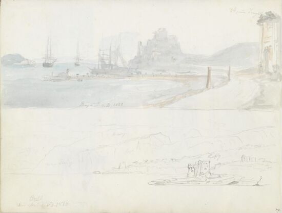 Skip på havnen, Baja; kystparti, Sorrento-halvøya