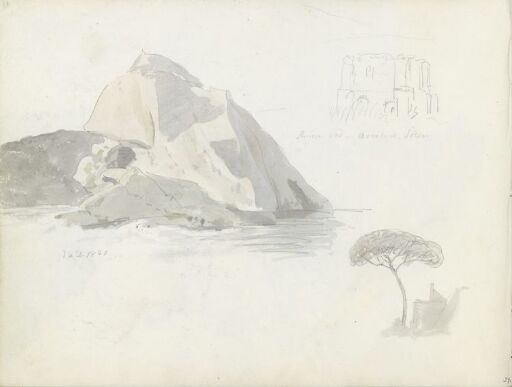 Kystparti ved Napoli-golfen; "Apollo-templet" ved Lado d'Averno; pinje