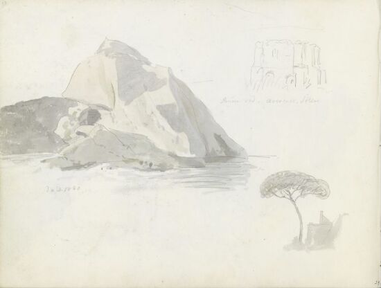 Kystparti ved Napoli-golfen; "Apollo-templet" ved Lado d'Averno; pinje