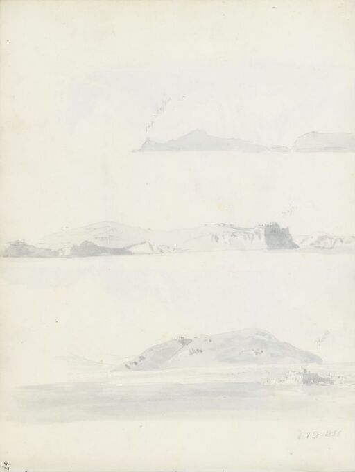 Capo Miseno; Capo di Miseno og Baia; utsikt fra Ischia mot Procida og fastlandet