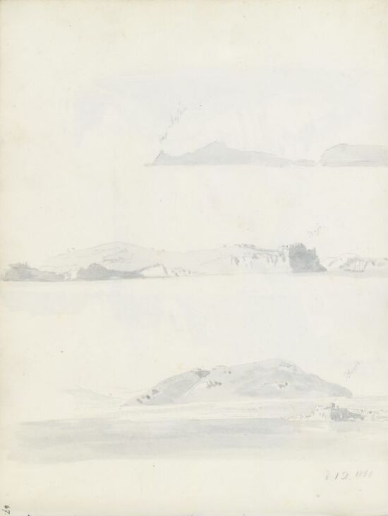 Capo Miseno; Capo di Miseno og Baia; utsikt fra Ischia mot Procida og fastlandet